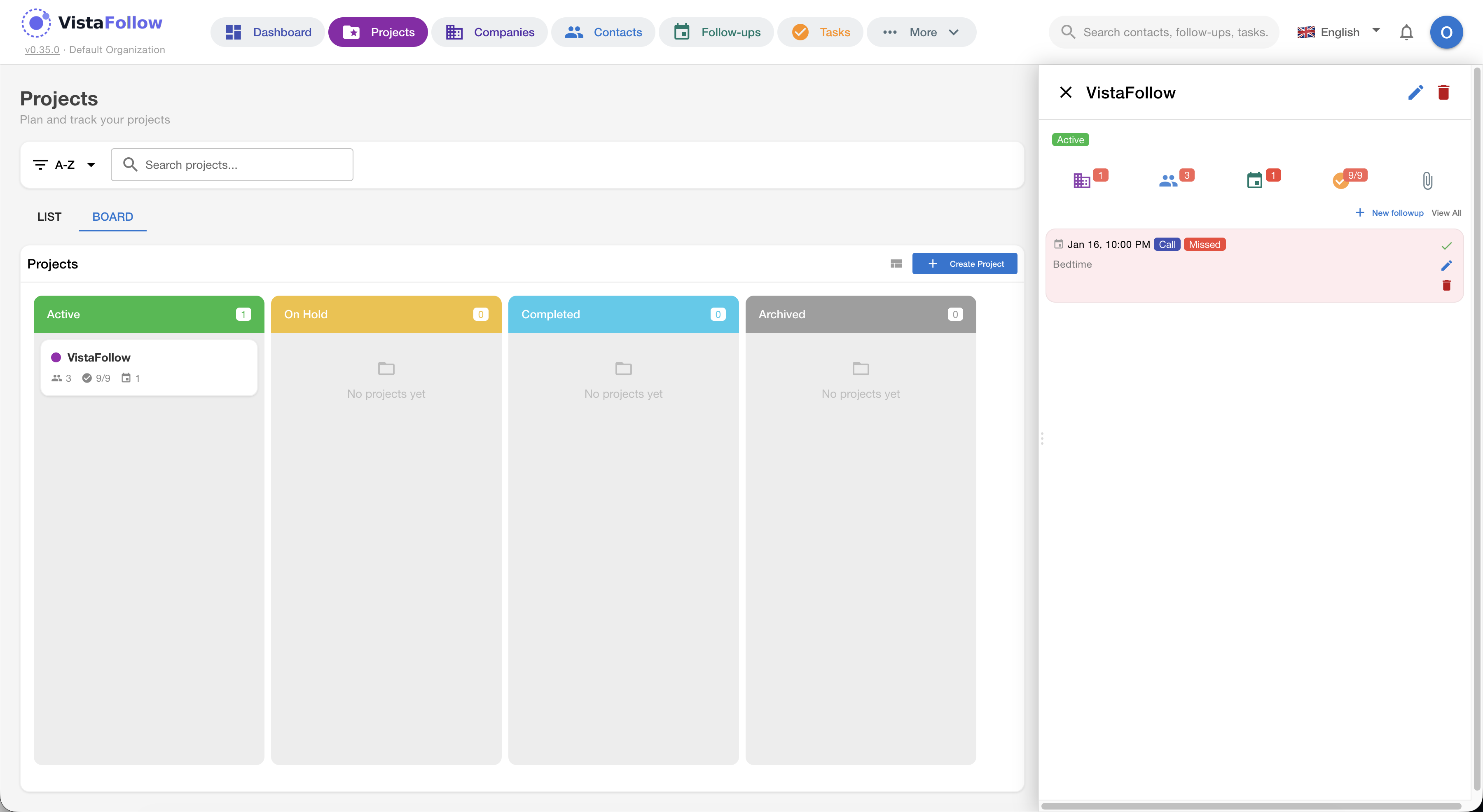 Projects Kanban Board